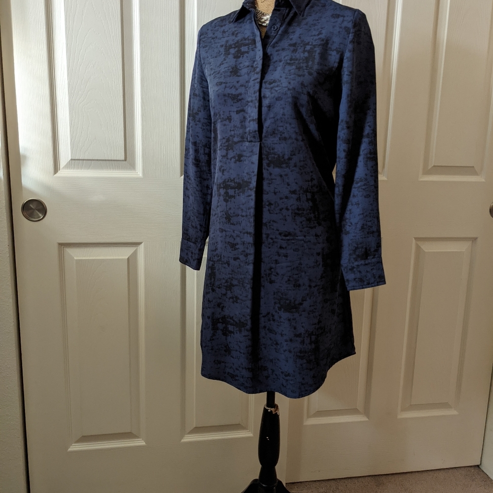 Blue & Black Shirt Dress sz XS